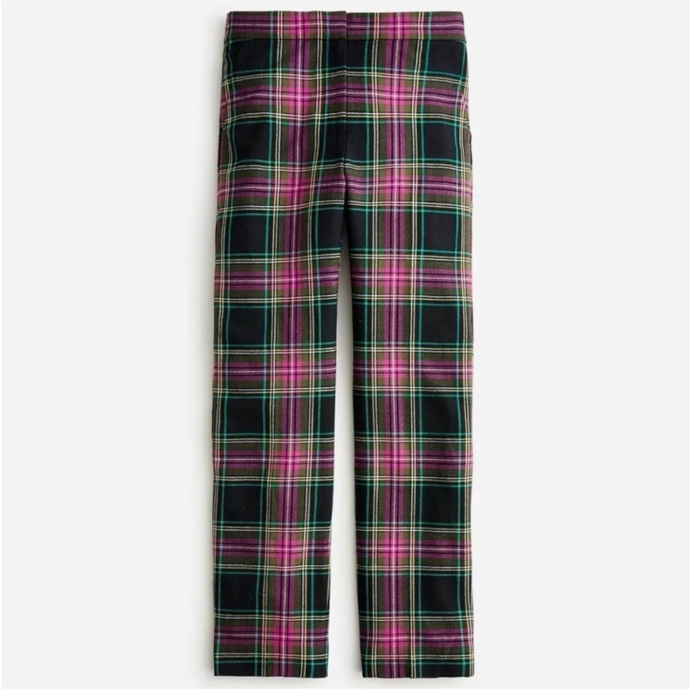 J. Crew Kate wool blend tartan plaid straight leg pants 2p